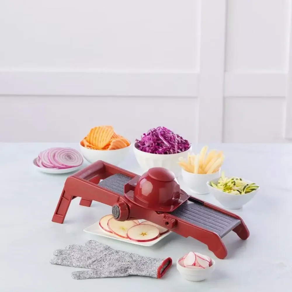 Curtis Stone Dura-Pan Nonstick Mandoline-Red